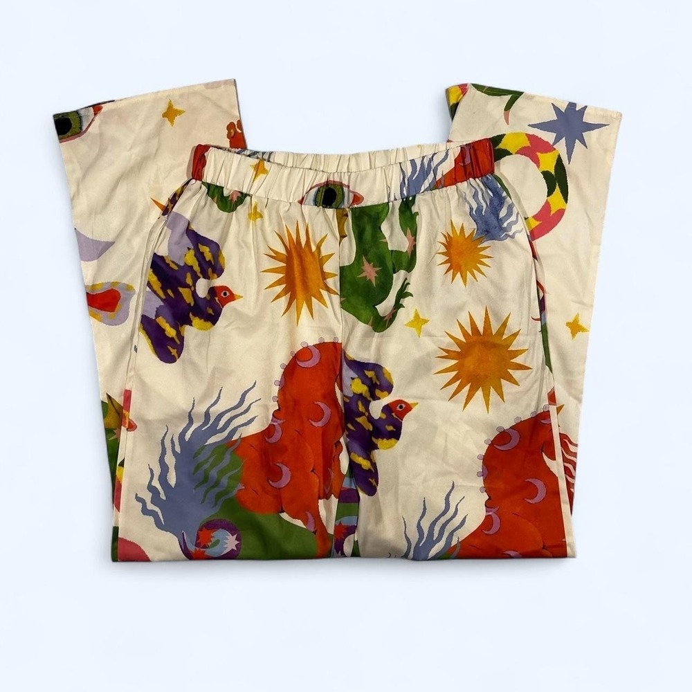 Alemias Inspired Multicolored Seeker Print Pants with Elastic Waistband - Picture 4 of 6